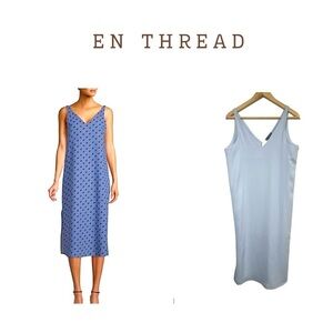 En Thread midi slip dress in blue once - size small